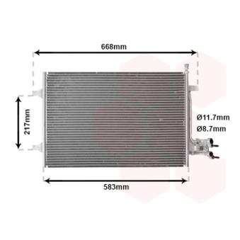 Condenseur, climatisation VAN WEZEL OEM 1334196