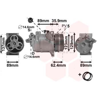 Compresseur, climatisation VAN WEZEL OEM 30767273