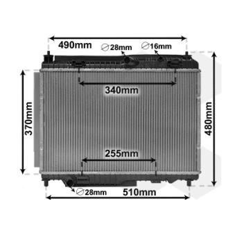 Radiateur, refroidissement du moteur VAN WEZEL [18012701]