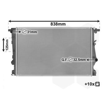 Radiateur, refroidissement du moteur VAN WEZEL [21012700]