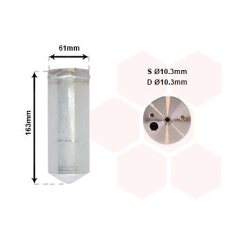 Filtre déshydratant, climatisation VAN WEZEL 2500D109