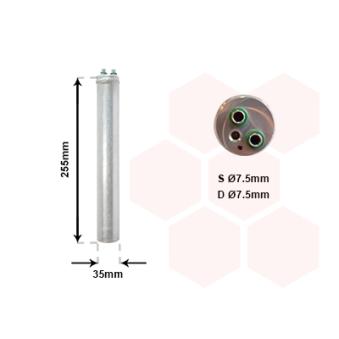 Filtre déshydratant, climatisation VAN WEZEL 2500D219