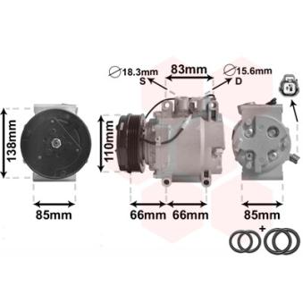 Compresseur, climatisation VAN WEZEL OEM 38810PWA006