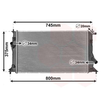 Radiateur, refroidissement du moteur VAN WEZEL 27002183