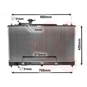 Radiateur, refroidissement du moteur VAN WEZEL [27002223]