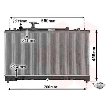 Radiateur, refroidissement du moteur VAN WEZEL 27002227 Radiateur, refroidissement du moteur VAN WEZEL 27002227