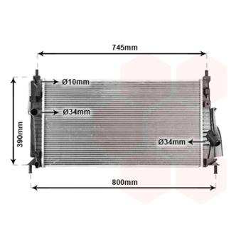 Radiateur, refroidissement du moteur VAN WEZEL 27002246