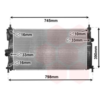 Radiateur, refroidissement du moteur VAN WEZEL 27002254
