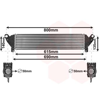 Intercooler, échangeur VAN WEZEL 27004277
