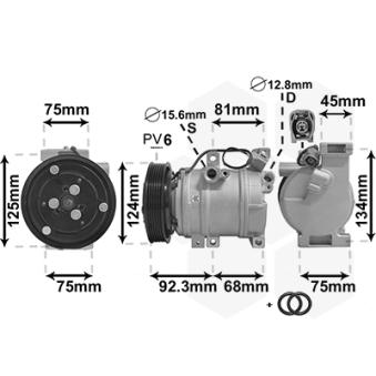 Compresseur, climatisation VAN WEZEL OEM GJ6A61K00C