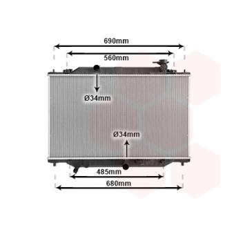 Radiateur, refroidissement du moteur VAN WEZEL 27012704 Radiateur, refroidissement du moteur VAN WEZEL 27012704