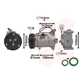 Compresseur, climatisation VAN WEZEL 2701K700