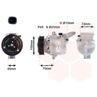 Compresseur, climatisation VAN WEZEL OEM D09W61450