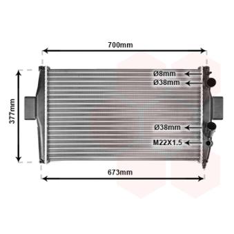 Radiateur, refroidissement du moteur VAN WEZEL [28002022]