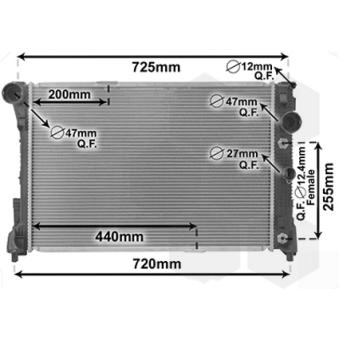 Radiateur, refroidissement du moteur VAN WEZEL OEM 2045000403