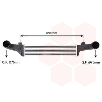 Intercooler, échangeur VAN WEZEL 30004296
