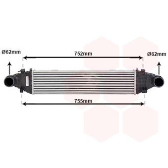 Intercooler, échangeur VAN WEZEL OEM 2045000300 Intercooler, échangeur VAN WEZEL OEM 2045000300