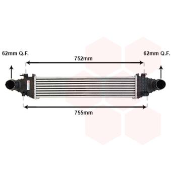 Intercooler, échangeur VAN WEZEL 30004556