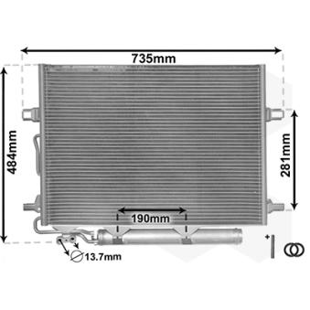 Condenseur, climatisation VAN WEZEL OEM 2115001154