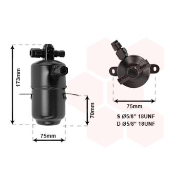 Filtre déshydratant, climatisation VAN WEZEL OEM 1298300283 Filtre déshydratant, climatisation VAN WEZEL OEM 1298300283
