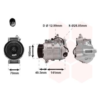 Compresseur, climatisation VAN WEZEL OEM 0012303211