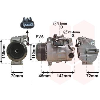 Compresseur, climatisation VAN WEZEL OEM 0032308711