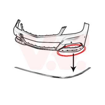 Baguette et bande protectrice, pare-chocs avant gauche VAN WEZEL [3097481]