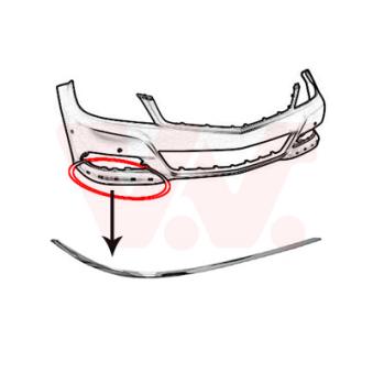 Baguette et bande protectrice, pare-chocs avant droit VAN WEZEL [3097482]