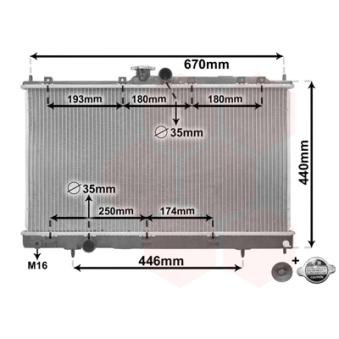 Radiateur, refroidissement du moteur VAN WEZEL [32002199]