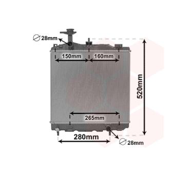 Radiateur, refroidissement du moteur VAN WEZEL 32002266
