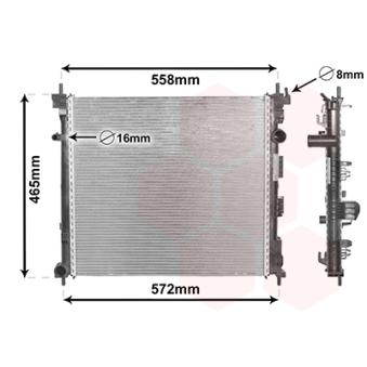 Radiateur, refroidissement du moteur VAN WEZEL 33002425