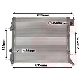 Radiateur, refroidissement du moteur VAN WEZEL [33002444]