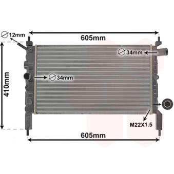 Radiateur, refroidissement du moteur VAN WEZEL OEM 1300154