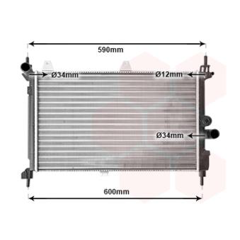 Radiateur, refroidissement du moteur VAN WEZEL OEM 1300103