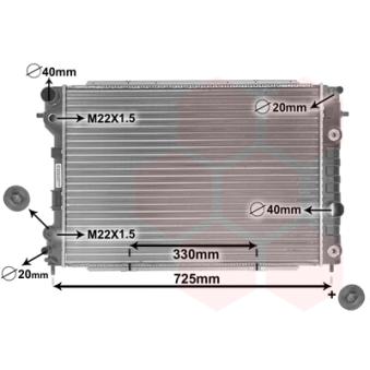 Radiateur, refroidissement du moteur VAN WEZEL [37002199]