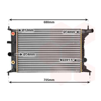 Radiateur, refroidissement du moteur VAN WEZEL OEM 90499823