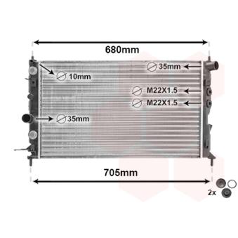 Radiateur, refroidissement du moteur VAN WEZEL OEM 52479099