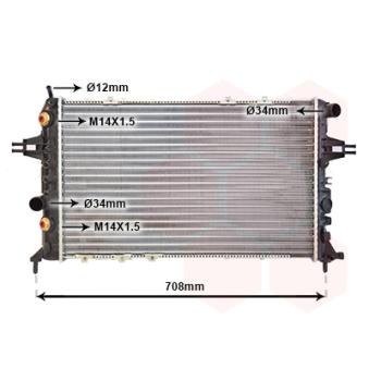 Radiateur, refroidissement du moteur VAN WEZEL OEM 1300216