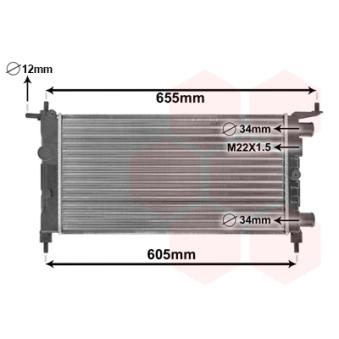 Radiateur, refroidissement du moteur VAN WEZEL OEM 90531547