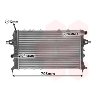 Radiateur, refroidissement du moteur VAN WEZEL OEM 93277996