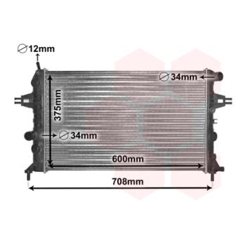 Radiateur, refroidissement du moteur VAN WEZEL OEM 93277988