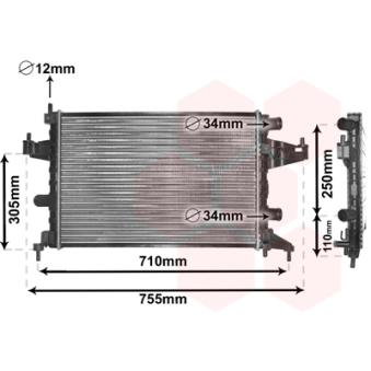 Radiateur, refroidissement du moteur VAN WEZEL OEM 93173379
