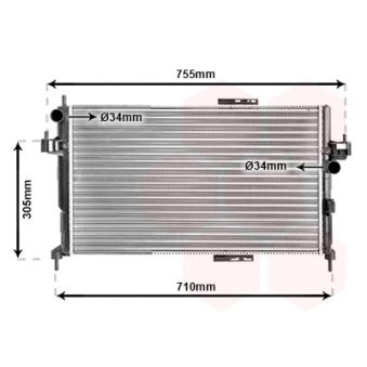 Radiateur, refroidissement du moteur VAN WEZEL OEM 95513832
