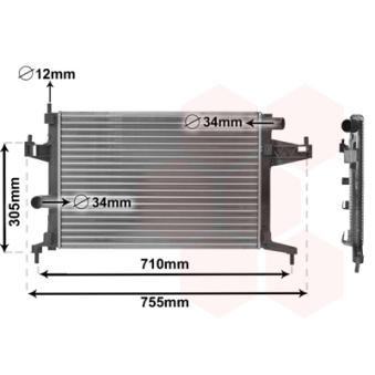 Radiateur, refroidissement du moteur VAN WEZEL OEM 1300237
