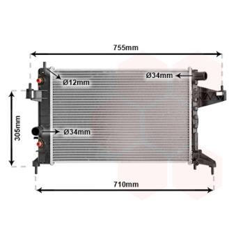 Radiateur, refroidissement du moteur VAN WEZEL OEM 1300238