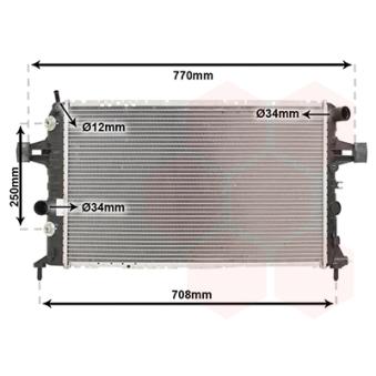 Radiateur, refroidissement du moteur VAN WEZEL OEM 1300407