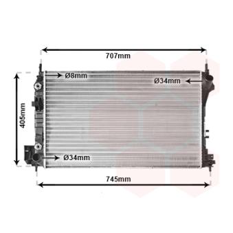 Radiateur, refroidissement du moteur VAN WEZEL OEM 51770411