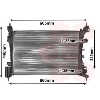 Radiateur, refroidissement du moteur VAN WEZEL OEM 1300340