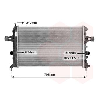 Radiateur, refroidissement du moteur VAN WEZEL [37002440]