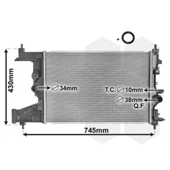 Radiateur, refroidissement du moteur VAN WEZEL 37002485